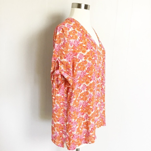 Cynthia Rowley Floral Top Size XL Shirt Blouse - Picture 3 of 5